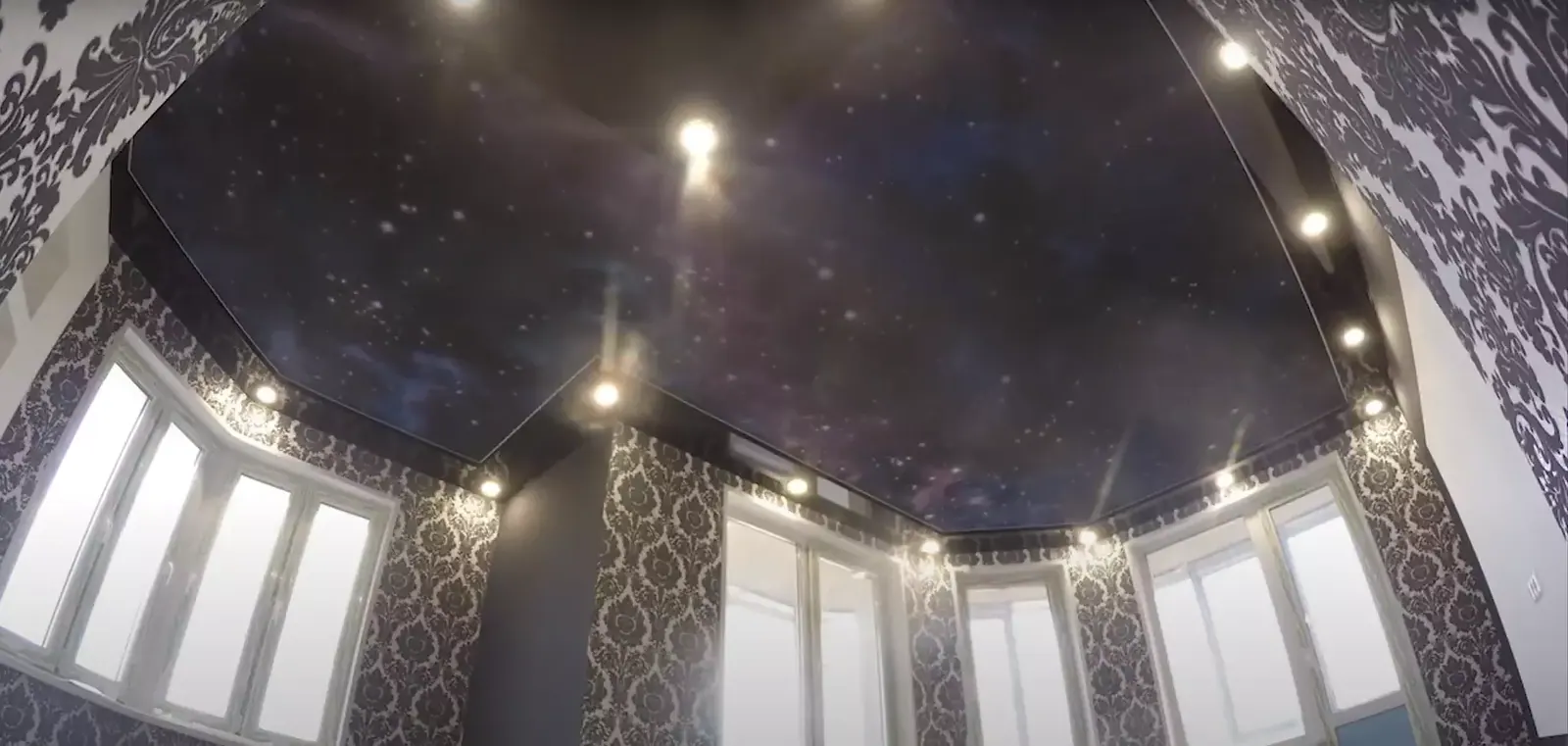 Натяжной потолок Звездное небо с подсветкой — Салават, Губкина, 8а, фото 1